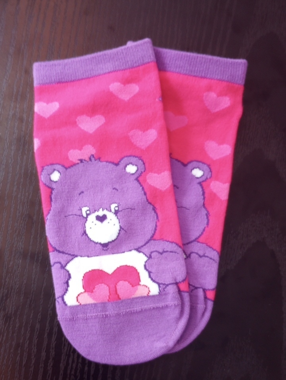 Care Bears Purple & Pink Heart Bear Crew Ankle Socks